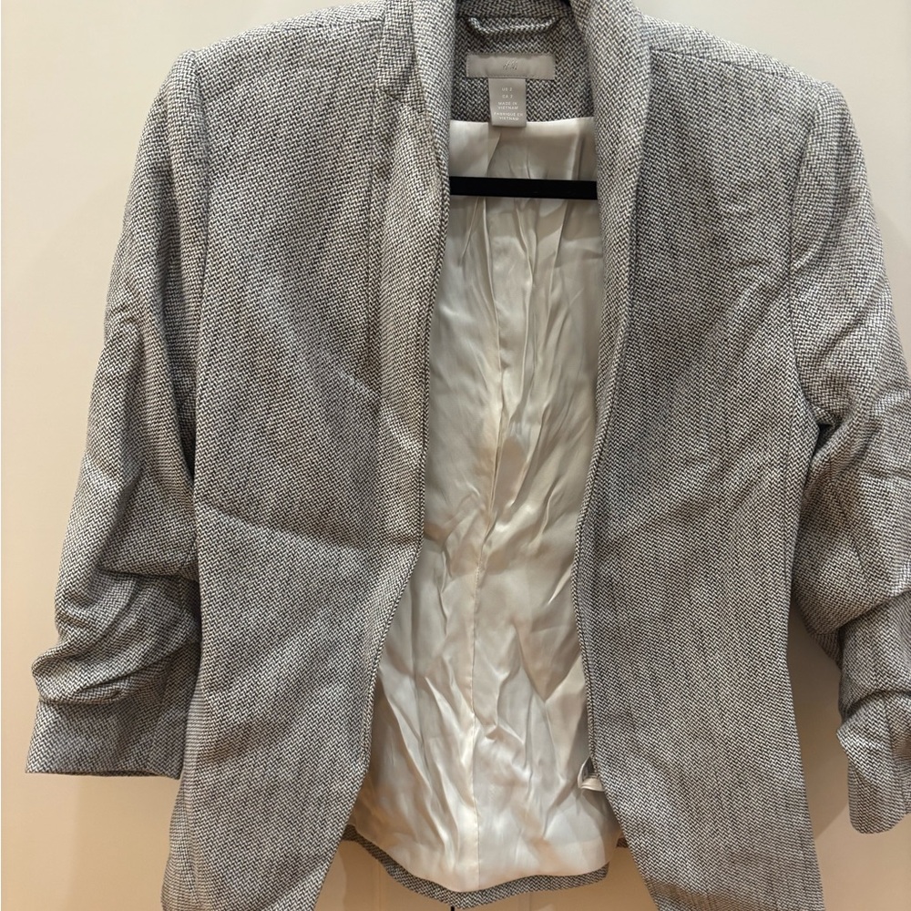 H&M Gray Textured Blazer